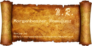 Morgenbeszer Romulusz névjegykártya